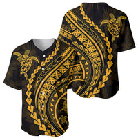 Polynesian Pride Baseball Jersey Turtle Hibiscus Luxury Style - Merigold LT7 - Wonder Print Shop