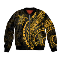 Polynesian Pride Bomber Jacket Turtle Hibiscus Luxury Style - Merigold LT7 - Wonder Print Shop