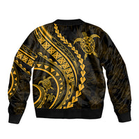 Polynesian Pride Bomber Jacket Turtle Hibiscus Luxury Style - Merigold LT7 - Wonder Print Shop
