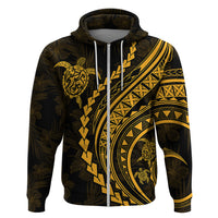 Polynesian Pride Hoodie Turtle Hibiscus Luxury Style - Merigold - Wonder Print Shop