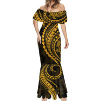 Polynesian Pride Mermaid Dress Turtle Hibiscus Luxury Style - Merigold - Wonder Print Shop