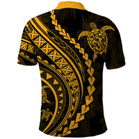 Polynesian Pride Polo Shirt Turtle Hibiscus Luxury Style - Merigold - Wonder Print Shop