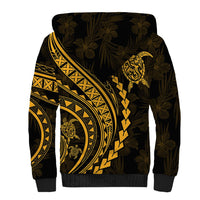 Polynesian Pride Sherpa Hoodie Turtle Hibiscus Luxury Style - Merigold - Wonder Print Shop