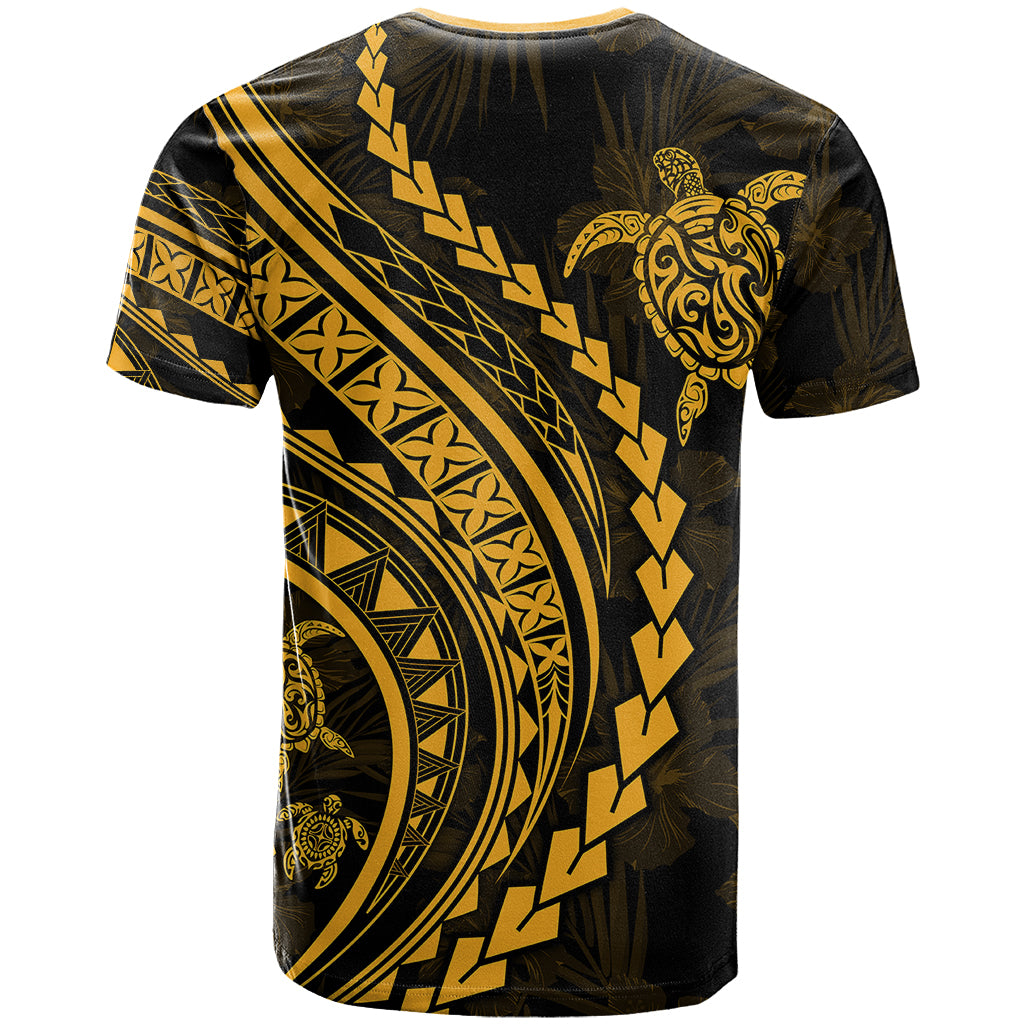 Polynesian Pride T Shirt Turtle Hibiscus Luxury Style - Merigold - Wonder Print Shop