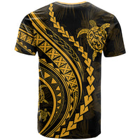 Polynesian Pride T Shirt Turtle Hibiscus Luxury Style - Merigold - Wonder Print Shop