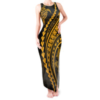 Polynesian Pride Tank Maxi Dress Turtle Hibiscus Luxury Style - Merigold - Wonder Print Shop