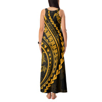 Polynesian Pride Tank Maxi Dress Turtle Hibiscus Luxury Style - Merigold - Wonder Print Shop