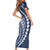 Polynesian Pride Short Sleeve Bodycon Dress Turtle Hibiscus Luxury Style - Navy - Wonder Print Shop