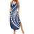 Polynesian Pride Summer Maxi Dress Turtle Hibiscus Luxury Style - Navy - Wonder Print Shop