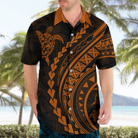 Polynesian Pride Hawaiian Shirt Turtle Hibiscus Luxury Style - Orange - Wonder Print Shop