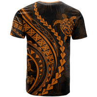 Polynesian Pride T Shirt Turtle Hibiscus Luxury Style - Orange - Wonder Print Shop