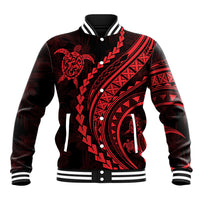 Polynesian Pride Baseball Jacket Turtle Hibiscus Luxury Style - Rose LT7 - Wonder Print Shop