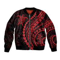Polynesian Pride Bomber Jacket Turtle Hibiscus Luxury Style - Rose LT7 - Wonder Print Shop