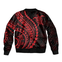Polynesian Pride Bomber Jacket Turtle Hibiscus Luxury Style - Rose LT7 - Wonder Print Shop