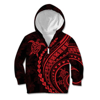 Polynesian Pride Kid Hoodie Turtle Hibiscus Luxury Style - Rose - Wonder Print Shop