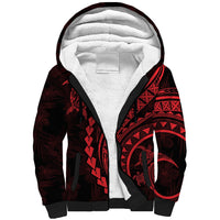Polynesian Pride Sherpa Hoodie Turtle Hibiscus Luxury Style - Rose - Wonder Print Shop