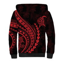 Polynesian Pride Sherpa Hoodie Turtle Hibiscus Luxury Style - Rose - Wonder Print Shop