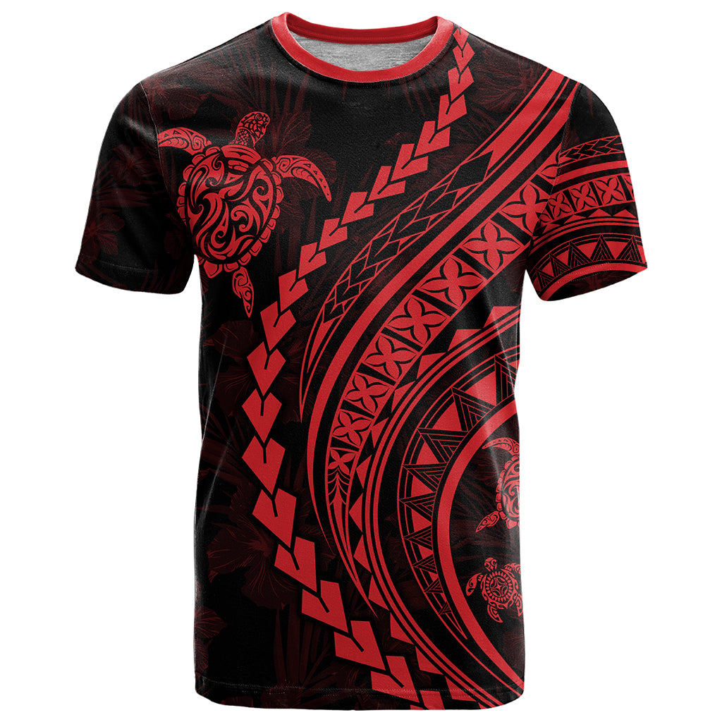 Polynesian Pride T Shirt Turtle Hibiscus Luxury Style - Rose - Wonder Print Shop