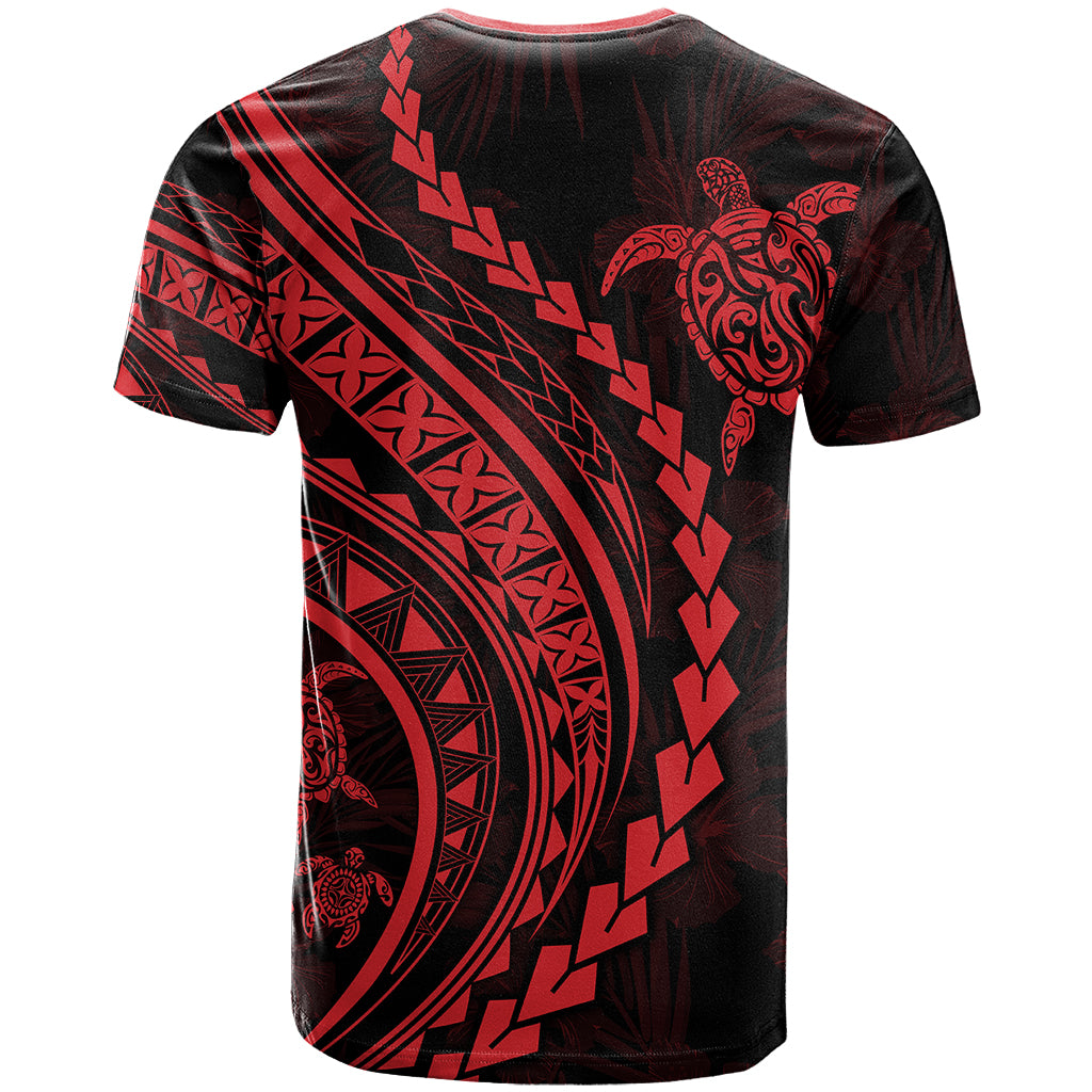 Polynesian Pride T Shirt Turtle Hibiscus Luxury Style - Rose - Wonder Print Shop