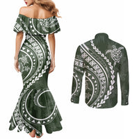 polynesian-pride-couples-matching-mermaid-dress-and-long-sleeve-button-shirts-turtle-hibiscus-luxury-style-sage