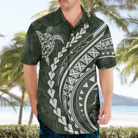 Polynesian Pride Hawaiian Shirt Turtle Hibiscus Luxury Style - Sage - Wonder Print Shop