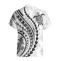 Polynesian Pride Hawaiian Shirt Turtle Hibiscus Luxury Style - White - Wonder Print Shop