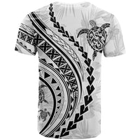 Polynesian Pride T Shirt Turtle Hibiscus Luxury Style - White - Wonder Print Shop