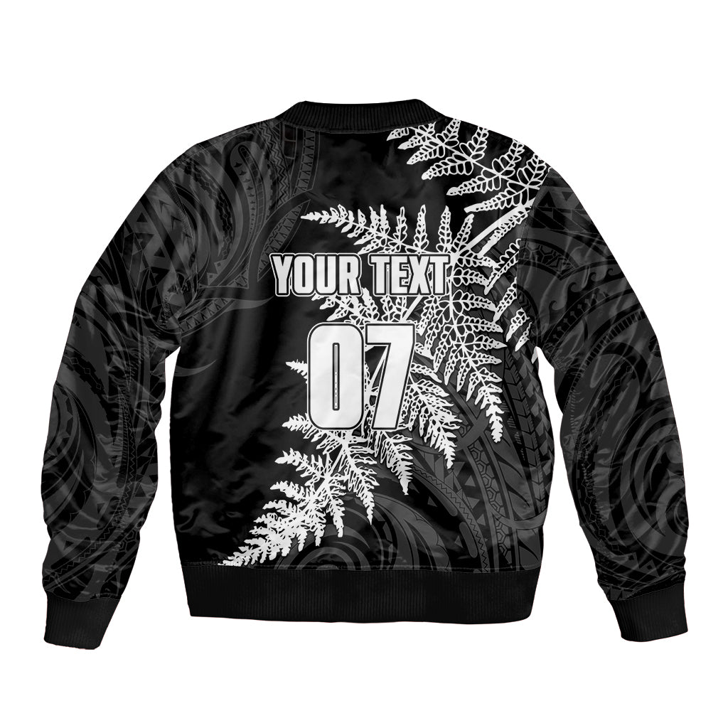 Personalised New Zealand Rugby Bomber Jacket World Cup 2023 Silver Fern Champions LT7 - Wonder Print Shop