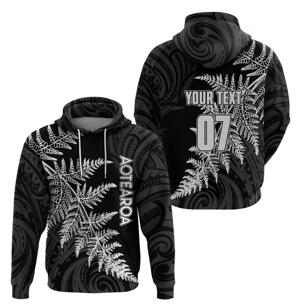 Personalised New Zealand Rugby Hoodie World Cup 2023 Silver Fern Champions - Wonder Print Shop