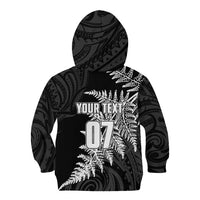 Personalised New Zealand Rugby Kid Hoodie World Cup 2023 Silver Fern Champions - Wonder Print Shop