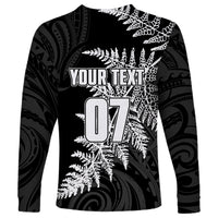 Personalised New Zealand Rugby Long Sleeve Shirt World Cup 2023 Silver Fern Champions - Wonder Print Shop