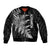 Personalised New Zealand Rugby Sleeve Zip Bomber Jacket World Cup 2023 Silver Fern Champions - Wonder Print Shop