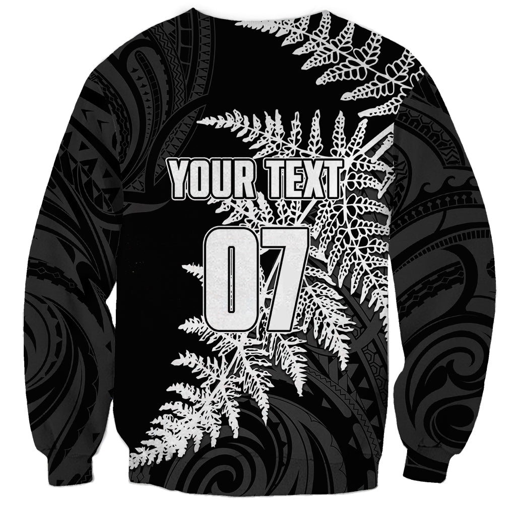 Personalised New Zealand Rugby Sweatshirt World Cup 2023 Silver Fern Champions - Wonder Print Shop