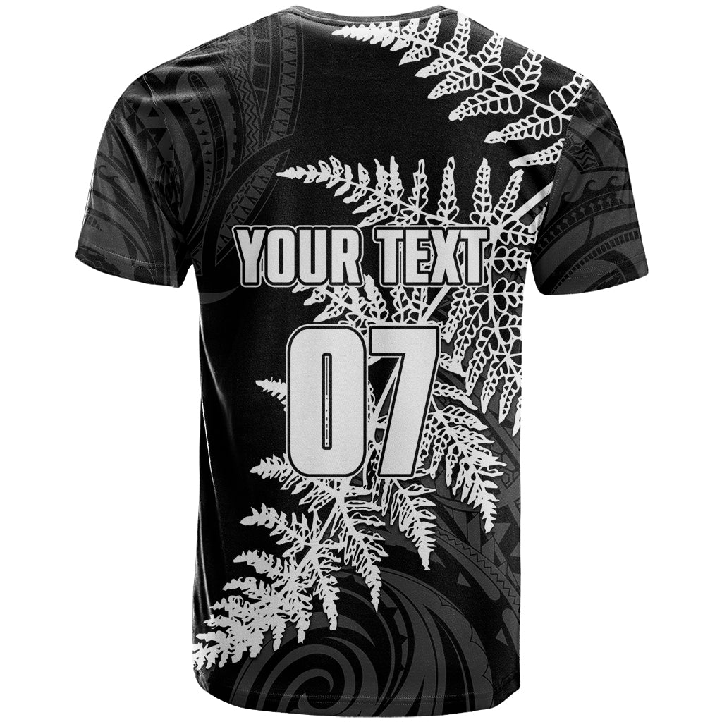 Personalised New Zealand Rugby T Shirt World Cup 2023 Silver Fern Champions - Wonder Print Shop