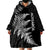 Personalised New Zealand Rugby Wearable Blanket Hoodie World Cup 2023 Silver Fern Champions - Wonder Print Shop