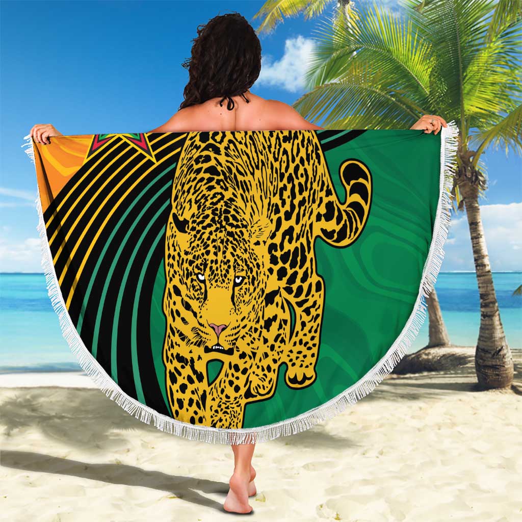 Guyana Cricket Amazon Warriors Personalized Beach Blanket Fierce Jaguars - Wonder Print Shop