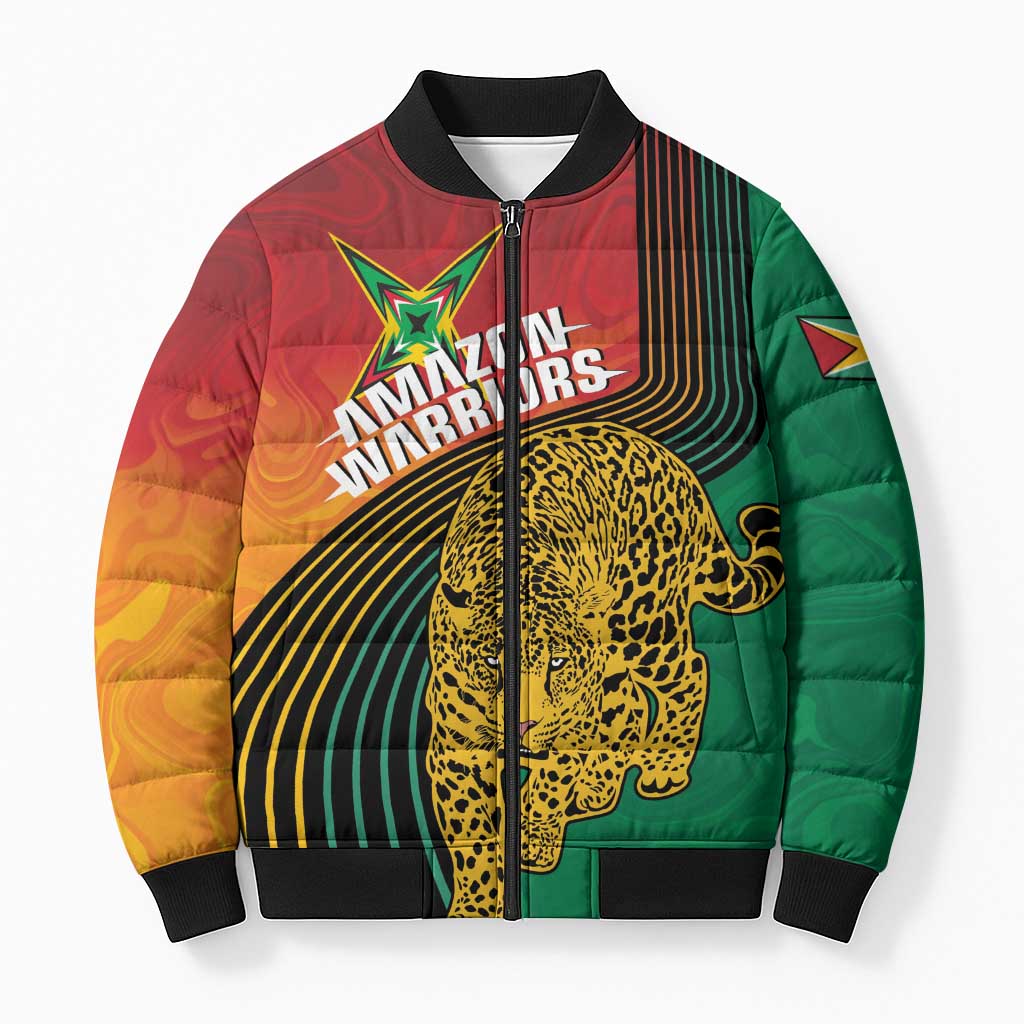 Guyana Cricket Amazon Warriors Personalized Bomber Puffer Jacket Fierce Jaguars - Wonder Print Shop