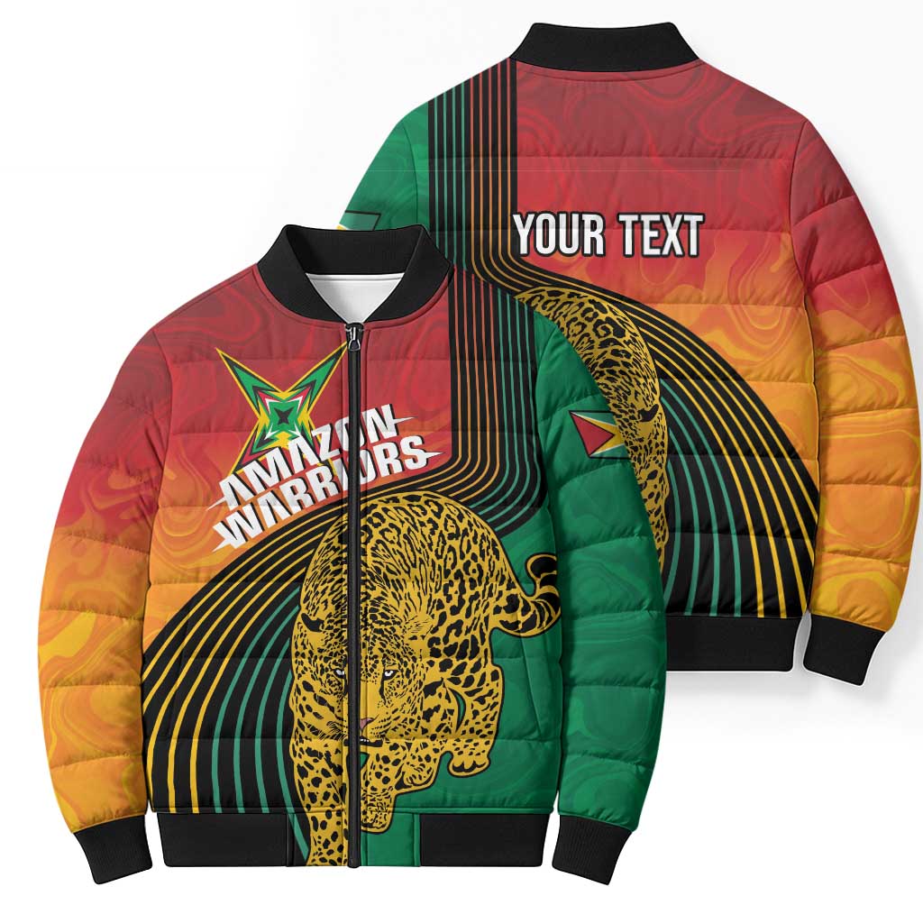 Guyana Cricket Amazon Warriors Personalized Bomber Puffer Jacket Fierce Jaguars - Wonder Print Shop
