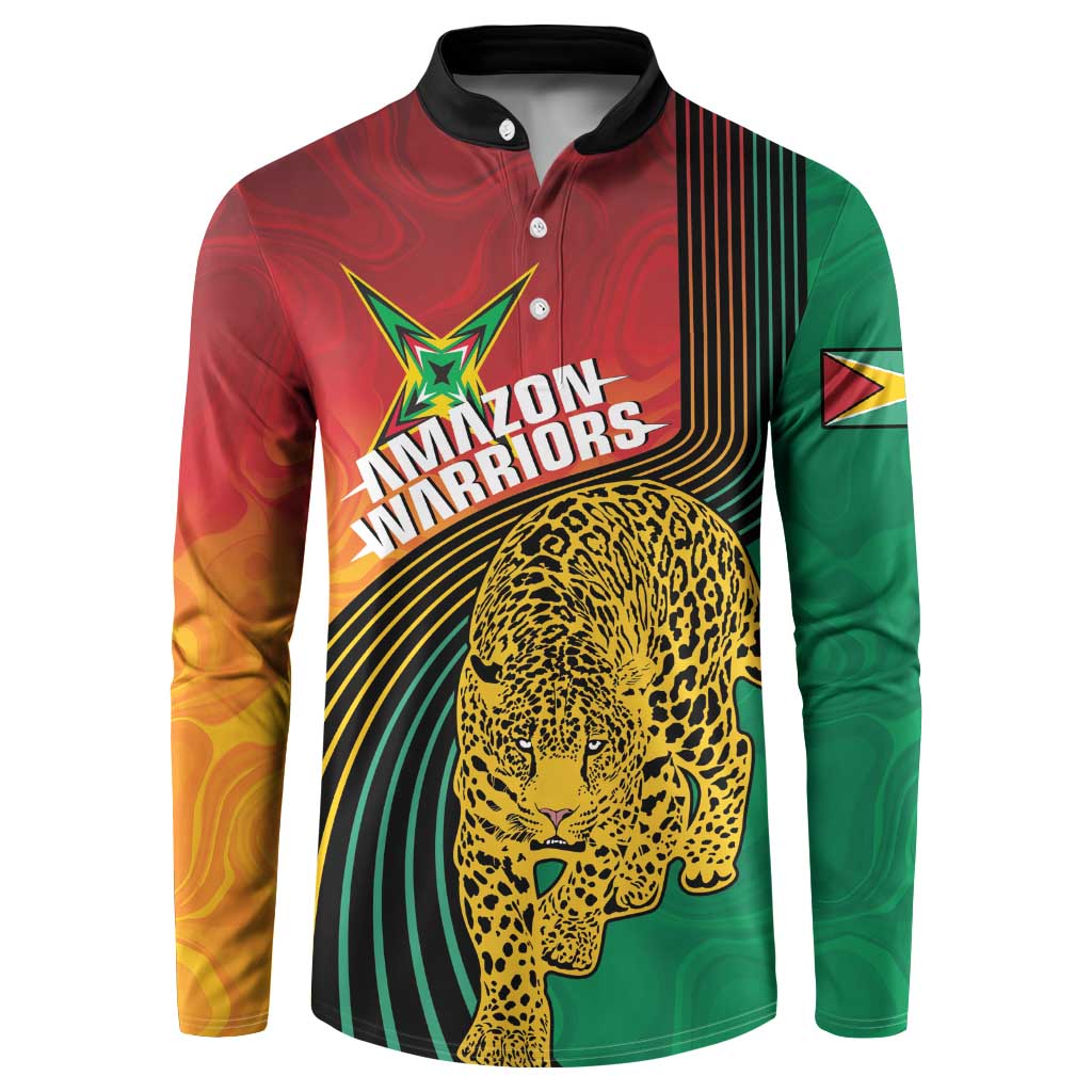 Guyana Cricket Amazon Warriors Personalized Button Sweatshirt Fierce Jaguars - Wonder Print Shop