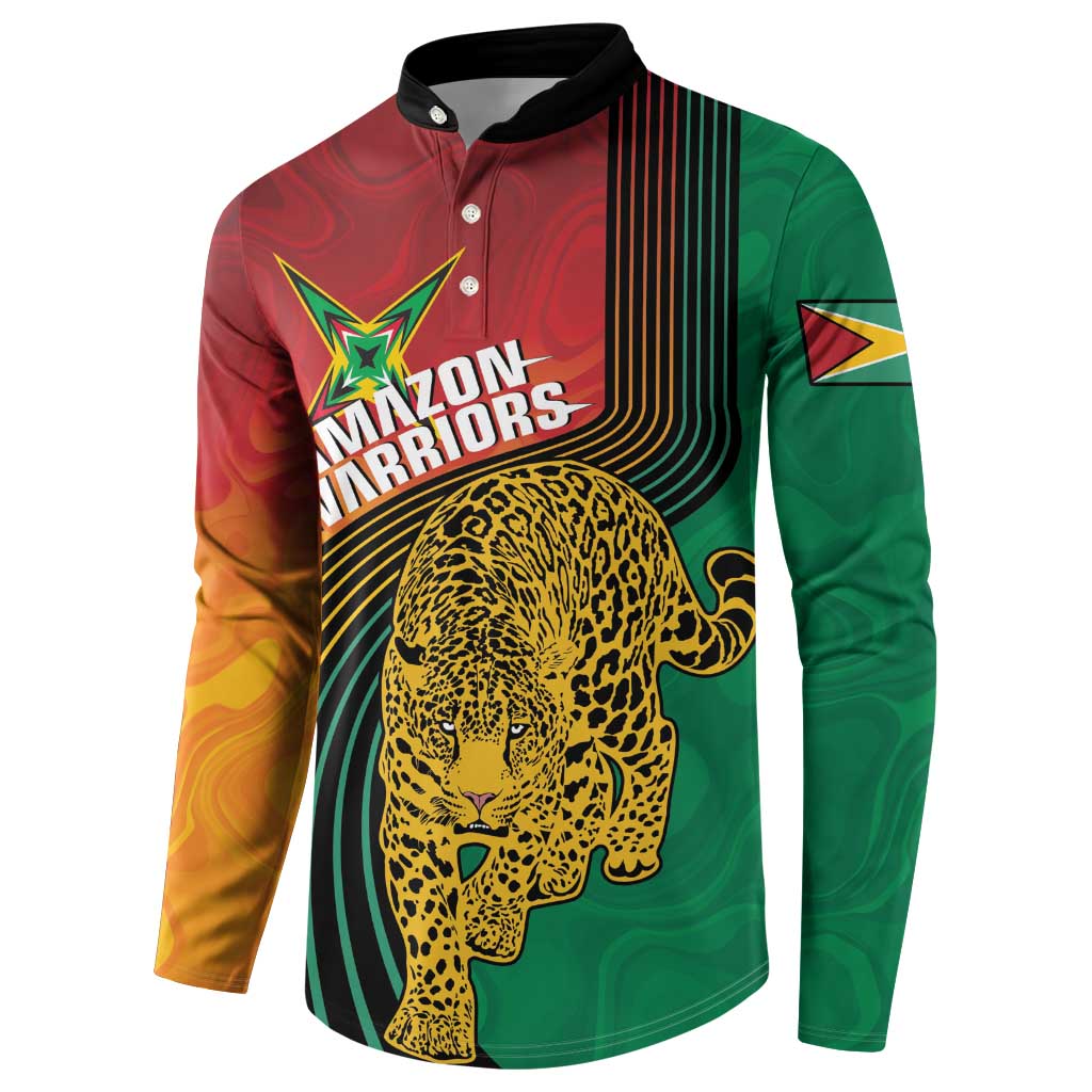 Guyana Cricket Amazon Warriors Personalized Button Sweatshirt Fierce Jaguars - Wonder Print Shop