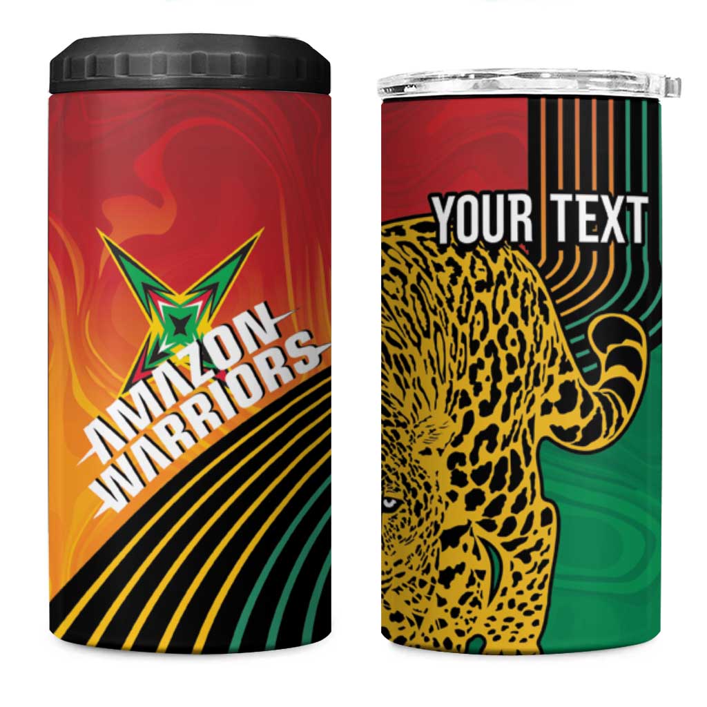 Guyana Cricket Amazon Warriors Personalized 4 in 1 Can Cooler Tumbler Fierce Jaguars - Wonder Print Shop