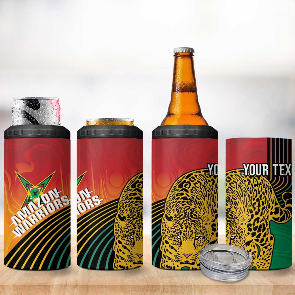 Guyana Cricket Amazon Warriors Personalized 4 in 1 Can Cooler Tumbler Fierce Jaguars - Wonder Print Shop