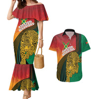 Guyana Cricket Amazon Warriors Personalized Couples Matching Mermaid Dress and Hawaiian Shirt Fierce Jaguars - Wonder Print Shop