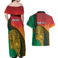 Guyana Cricket Amazon Warriors Personalized Couples Matching Off Shoulder Maxi Dress and Hawaiian Shirt Fierce Jaguars - Wonder Print Shop
