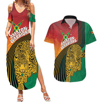 Guyana Cricket Amazon Warriors Personalized Couples Matching Summer Maxi Dress and Hawaiian Shirt Fierce Jaguars - Wonder Print Shop