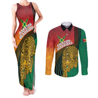 Guyana Cricket Amazon Warriors Personalized Couples Matching Tank Maxi Dress and Long Sleeve Button Shirt Fierce Jaguars - Wonder Print Shop