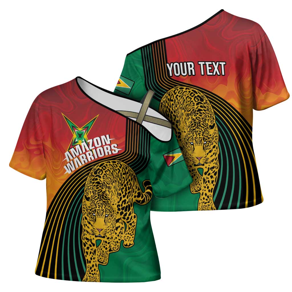 Guyana Cricket Amazon Warriors Personalized Cross Shoulder Shirt Fierce Jaguars - Wonder Print Shop