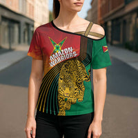 Guyana Cricket Amazon Warriors Personalized Cross Shoulder Shirt Fierce Jaguars - Wonder Print Shop