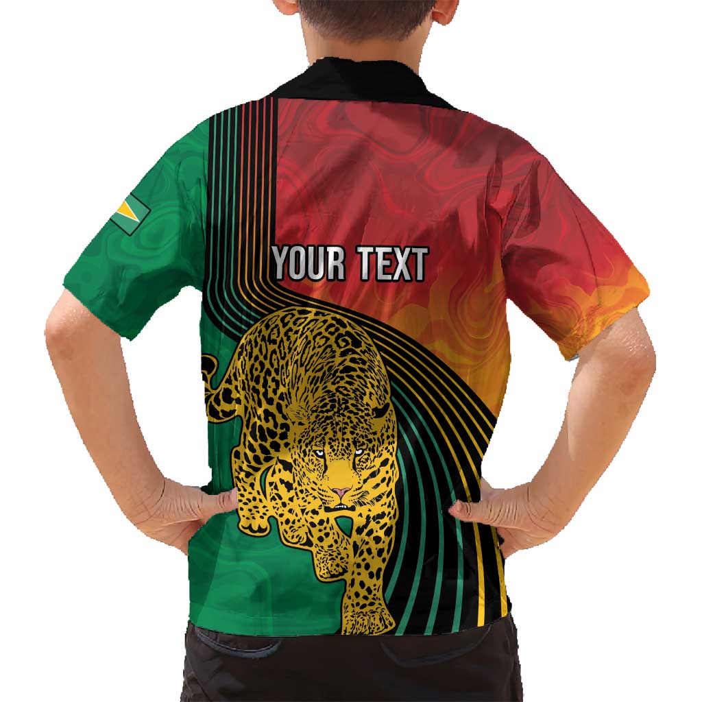 Guyana Cricket Amazon Warriors Personalized Family Matching Long Sleeve Bodycon Dress and Hawaiian Shirt Fierce Jaguars - Wonder Print Shop