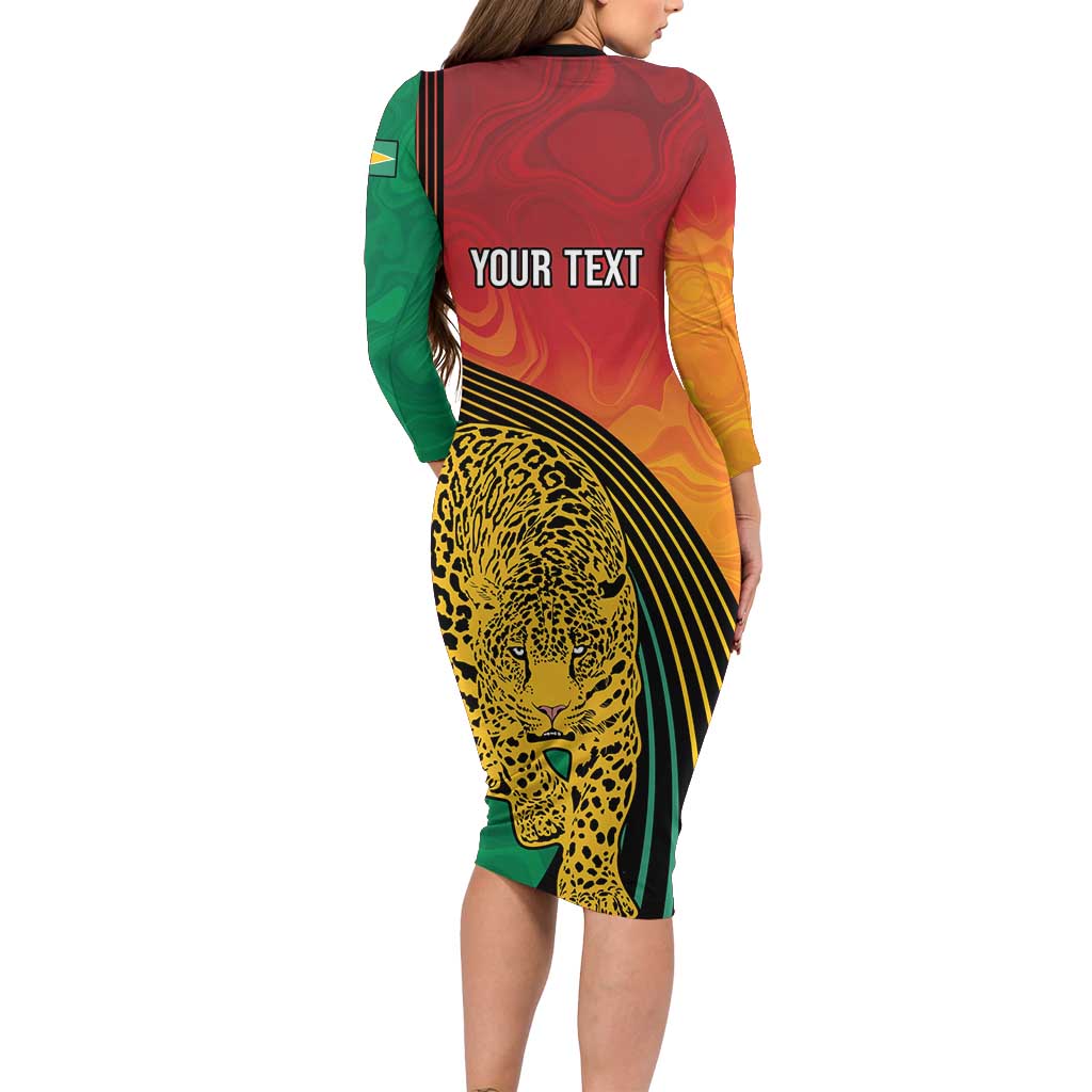 Guyana Cricket Amazon Warriors Personalized Family Matching Long Sleeve Bodycon Dress and Hawaiian Shirt Fierce Jaguars - Wonder Print Shop